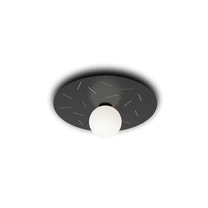 مصباح سقف على شكل قرص وكرة فضي C01 - أسود