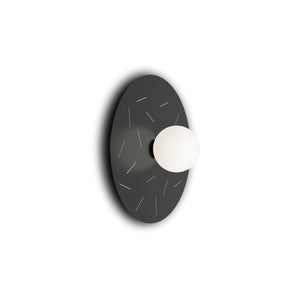 Disc and sphere Perforation W01 Wall Lamp - Black