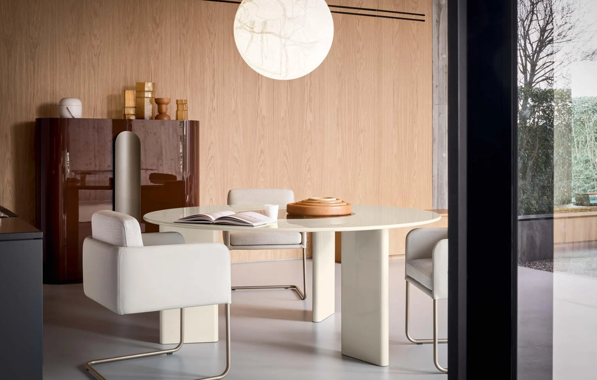 Viga VIGAS10M0 Mix Dining Chair - Light Brown/Leather Premium (Polar 212)/Fabric T (Tape 305)-2
