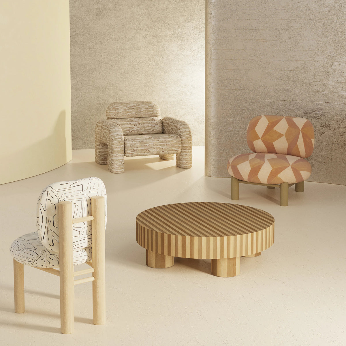 Aimi 46 Dining Chair - Ash 056-0/Fabric (Graffito 18)-4