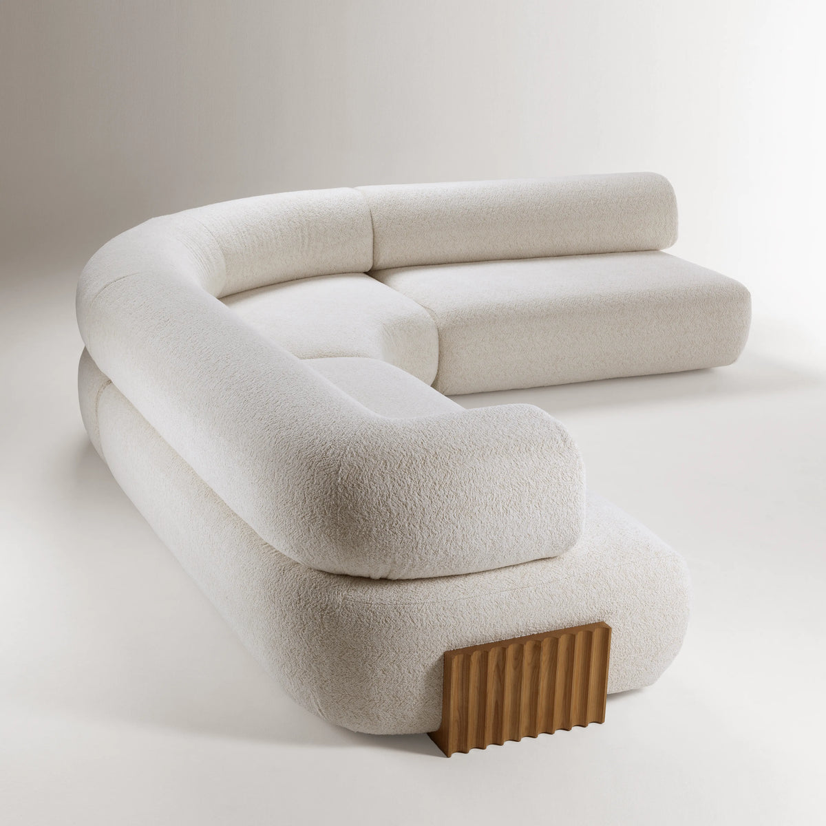 Carmel Wood Feet Composition 1 Sofa - Camel Oak/Fabric (Wild Things 03)-3