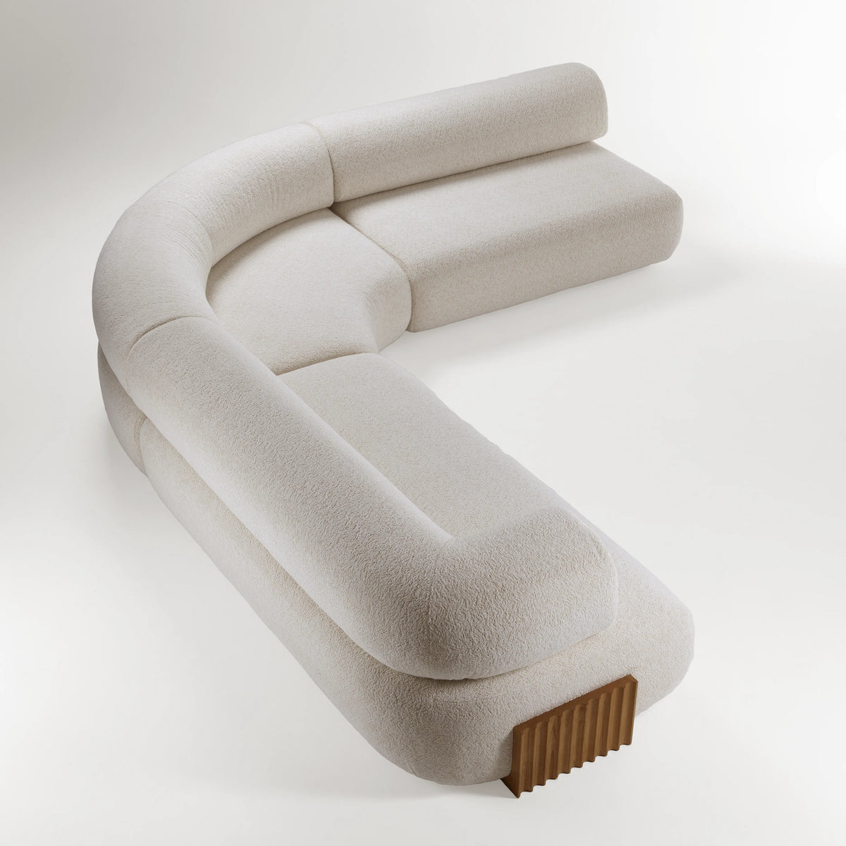 Carmel Wood Feet Composition 1 Sofa - Camel Oak/Fabric (Wild Things 03)-5