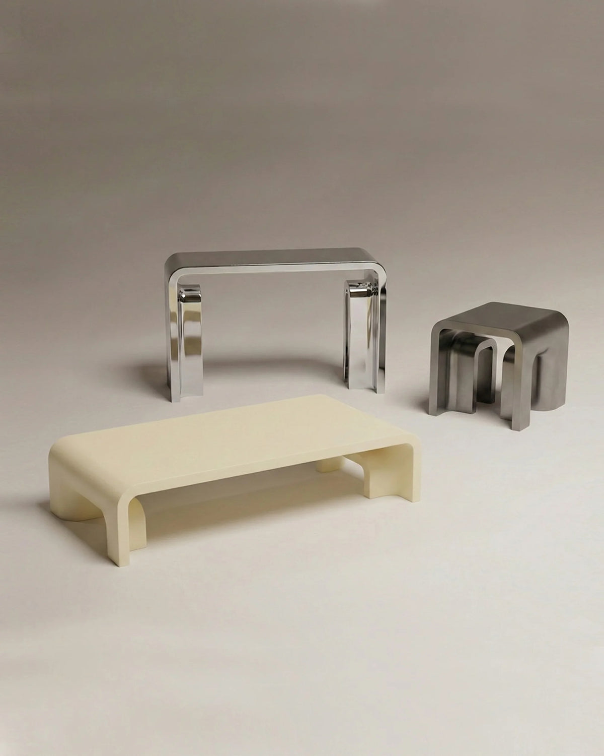 Plie 50 Side Table - Satin Inox-5