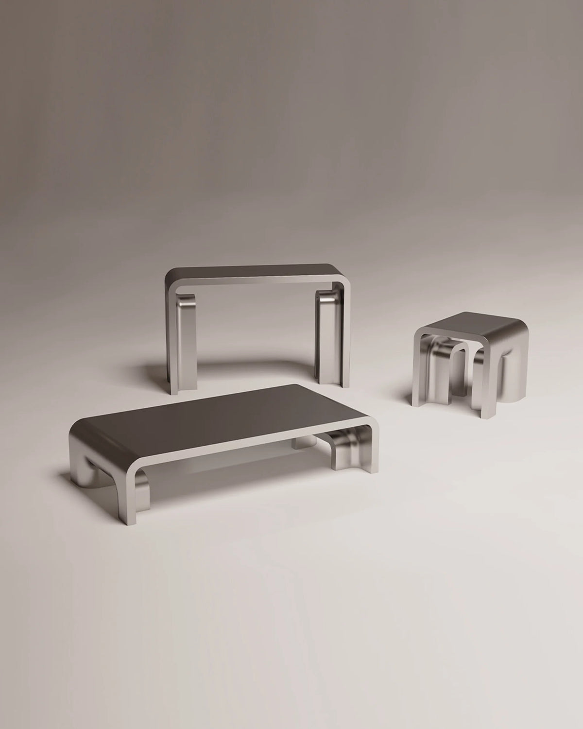 Plie 50 Side Table - Satin Inox-2