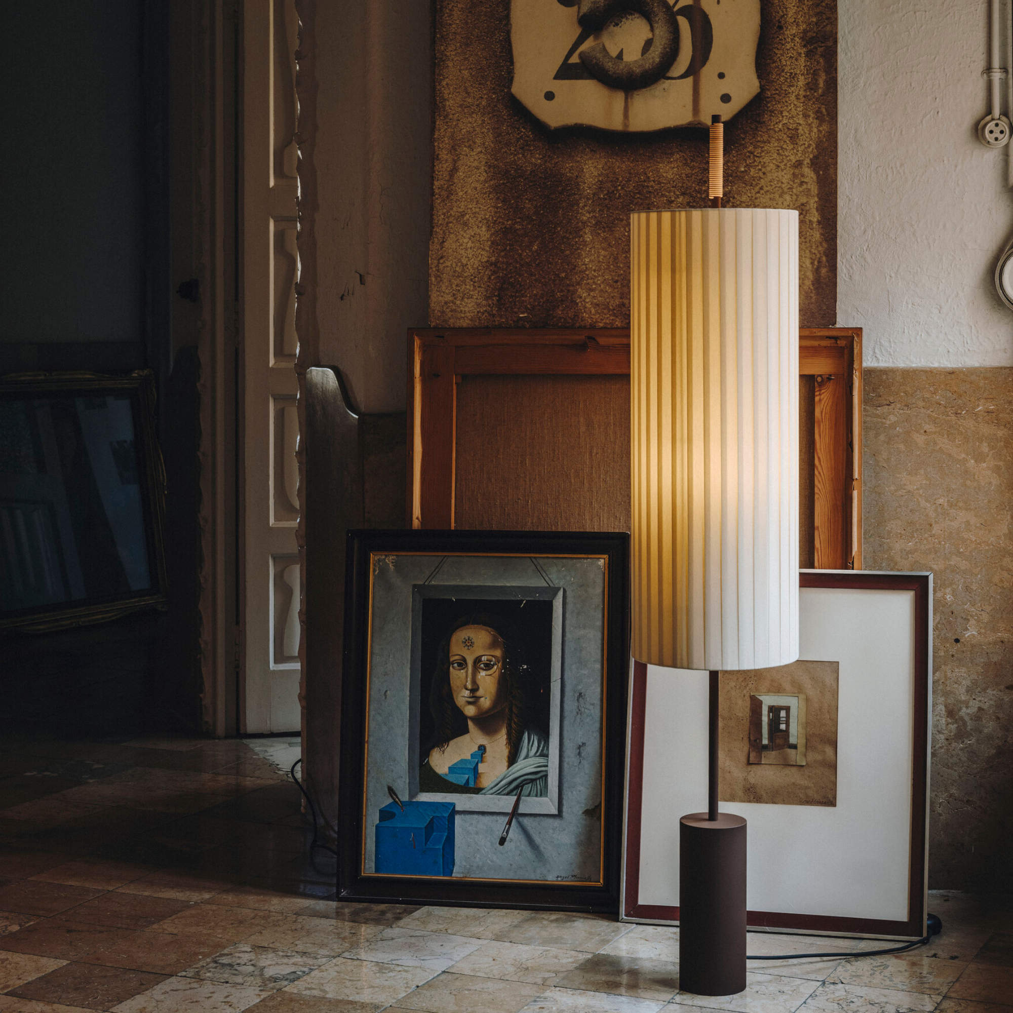 Dorica Floor Lamp - Dark Brown/Natural Ribbon-4