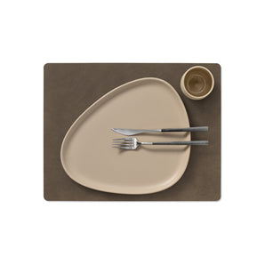 Table Mat Square L Double Nupo Caviar/Clay Brown