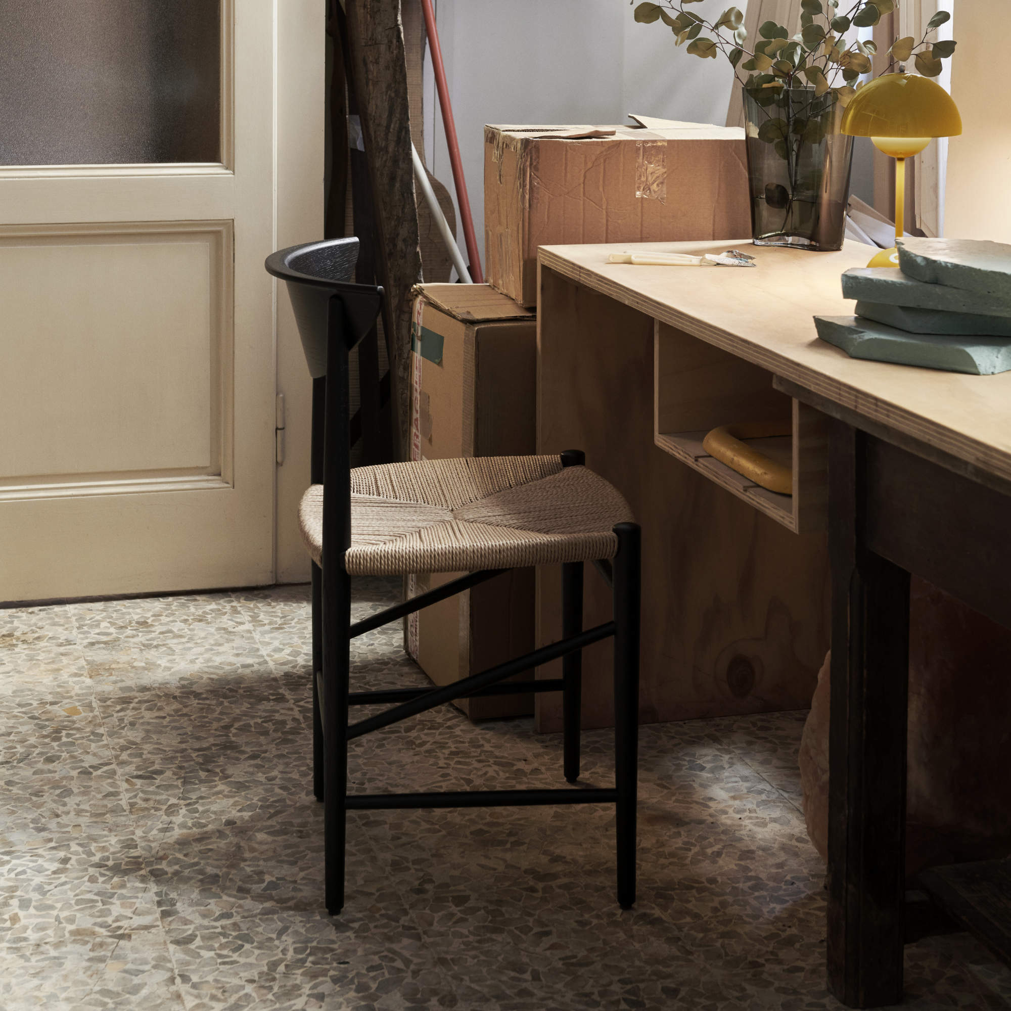 Drawn HM3 Dining Chair - Black Oak/Natural Paper Cord-4