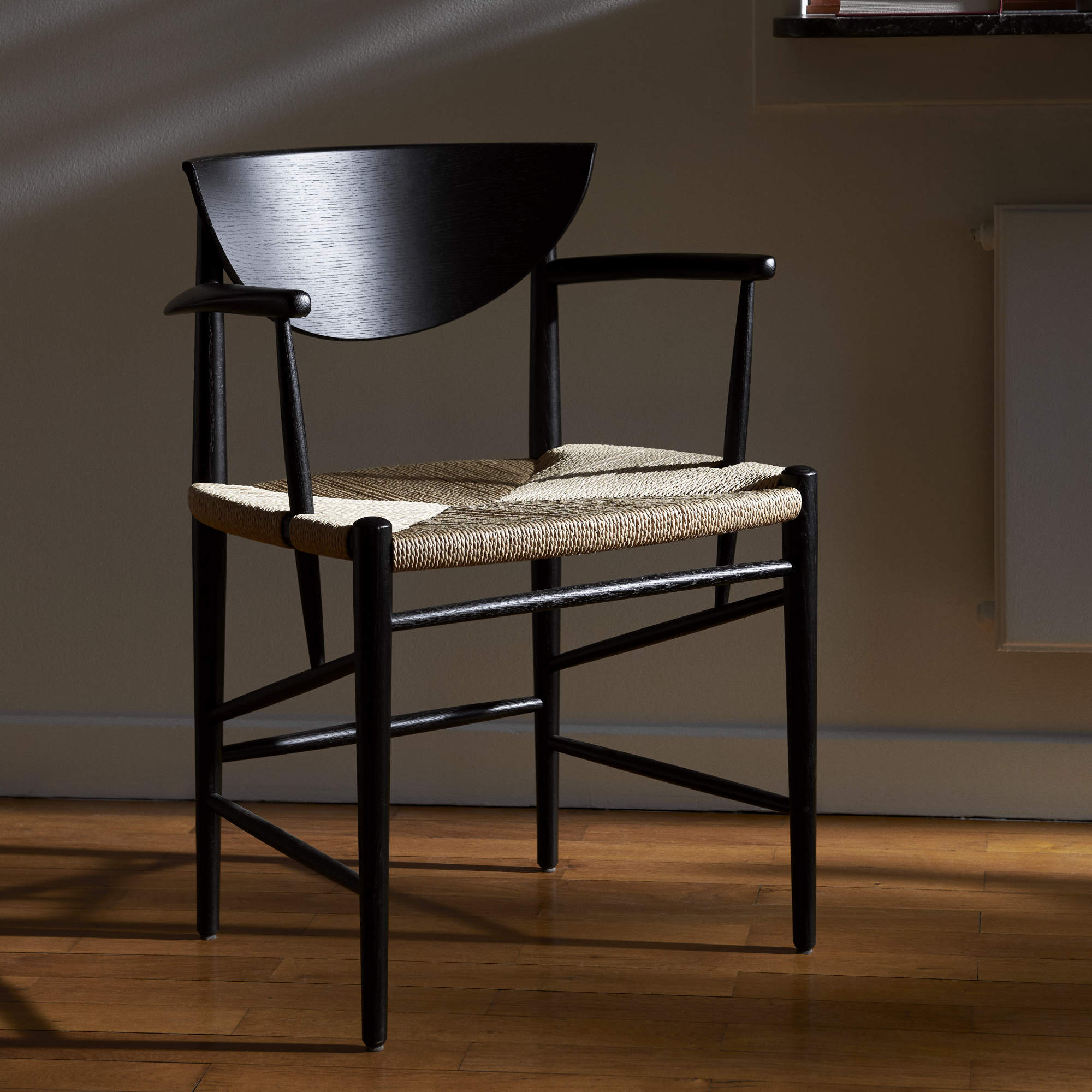 Drawn HM4 Dining Chair - Black Oak/Natural Paper Cord-2