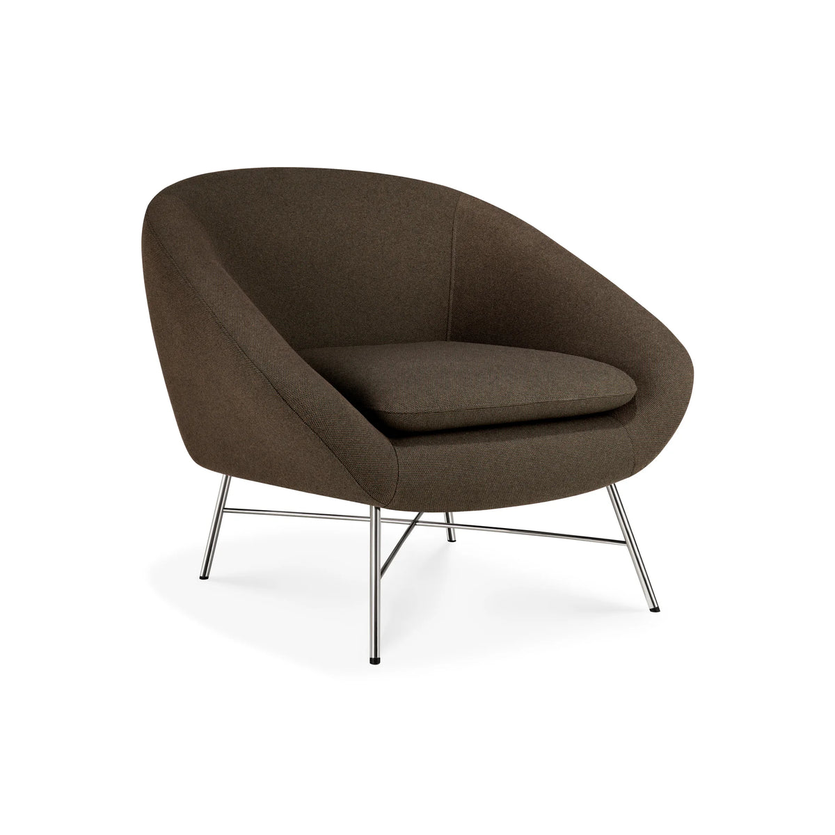 Barrow 20089 Lounge Chair - Polished Steel/Fabric (Paon)