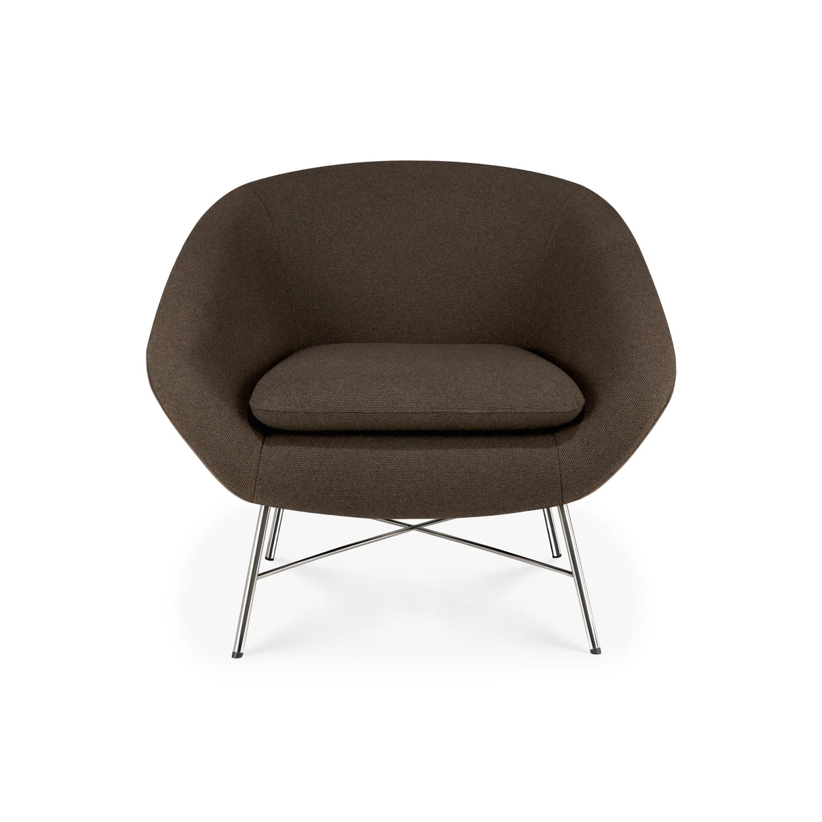 Barrow 20089 Lounge Chair - Polished Steel/Fabric (Paon)-3