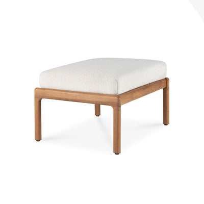 Jack 10248 Outdoor Footstool - Teak/Fabric (Off White)