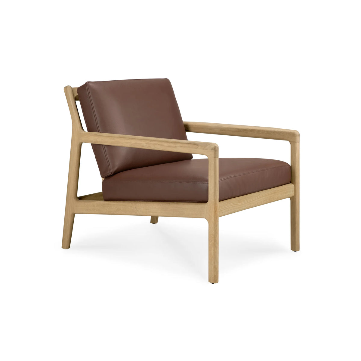 Jack 50494 Lounge Chair - Oak/Leather (Burgundy)