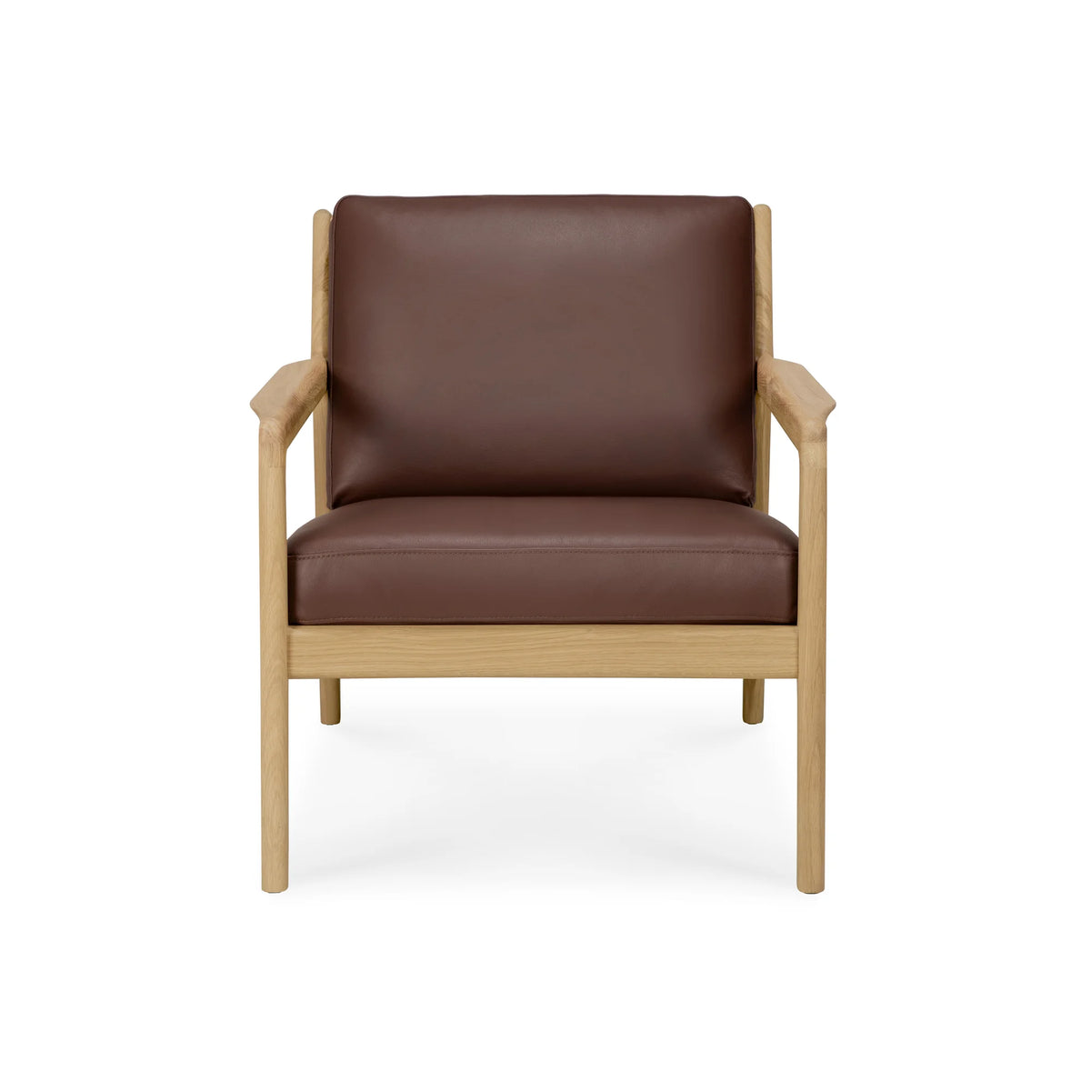 Jack 50494 Lounge Chair - Oak/Leather (Burgundy)-3