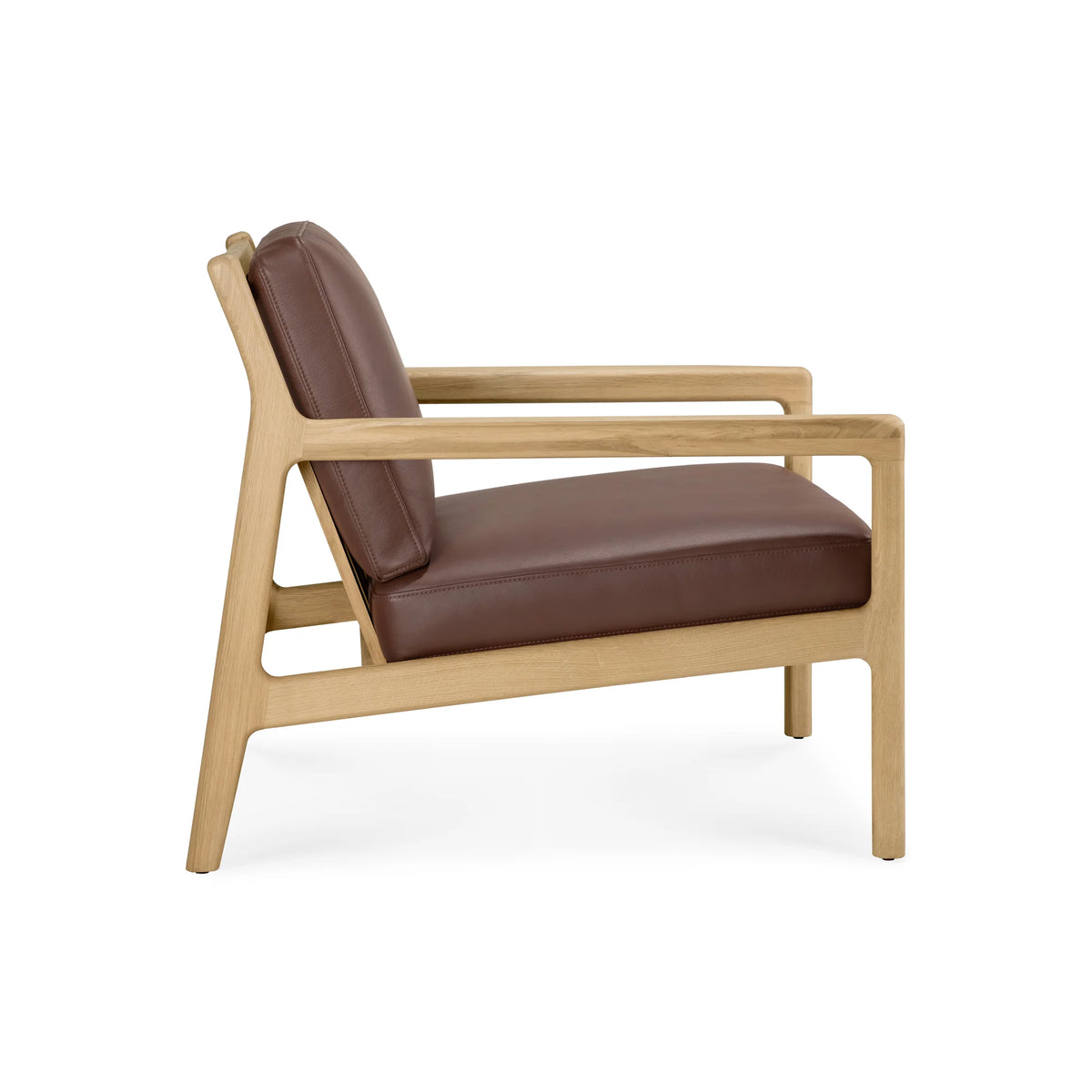 Jack 50494 Lounge Chair - Oak/Leather (Burgundy)-4