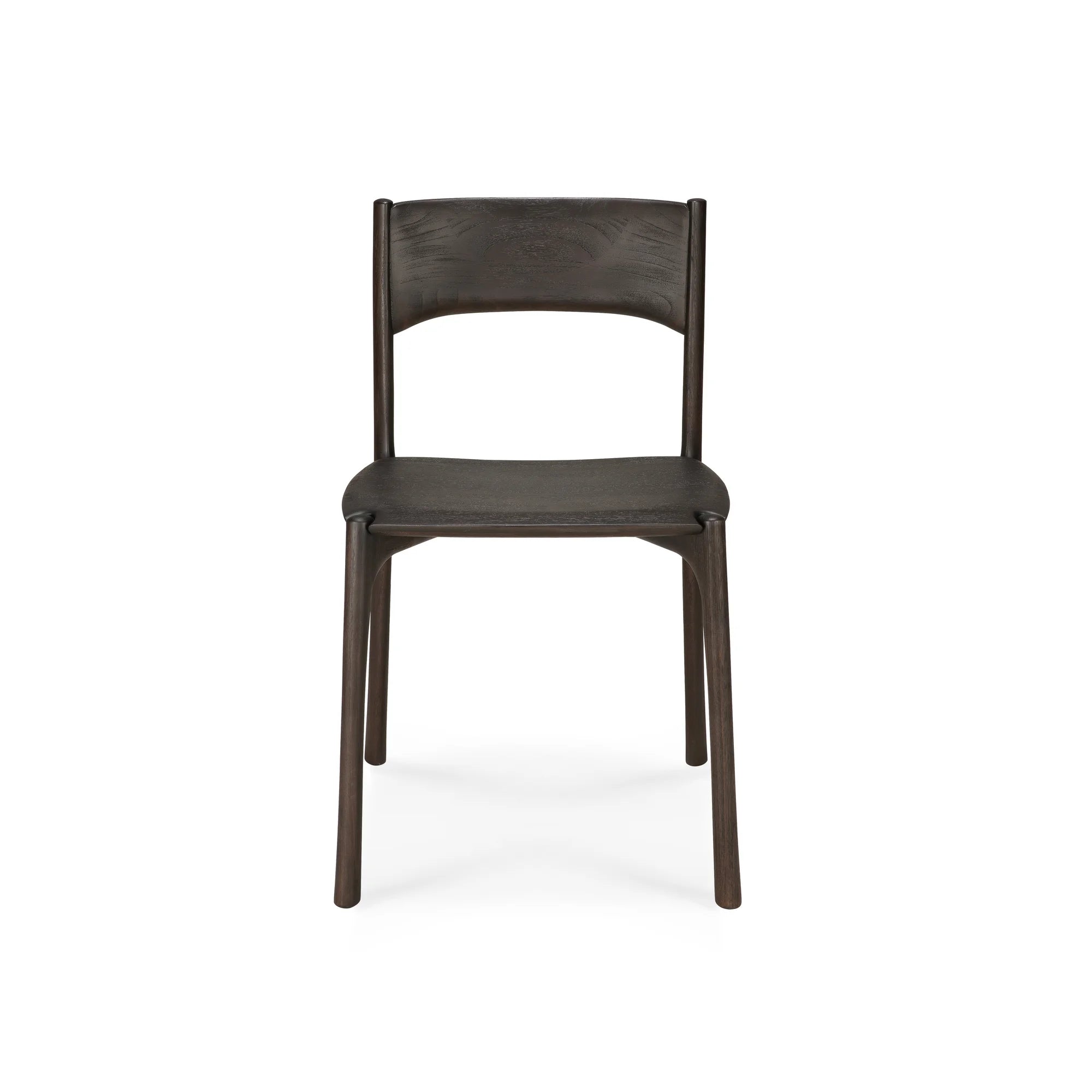 PI 11574 Dining Chair - Dark Brown-Stained/Brushed Solid Teak-3
