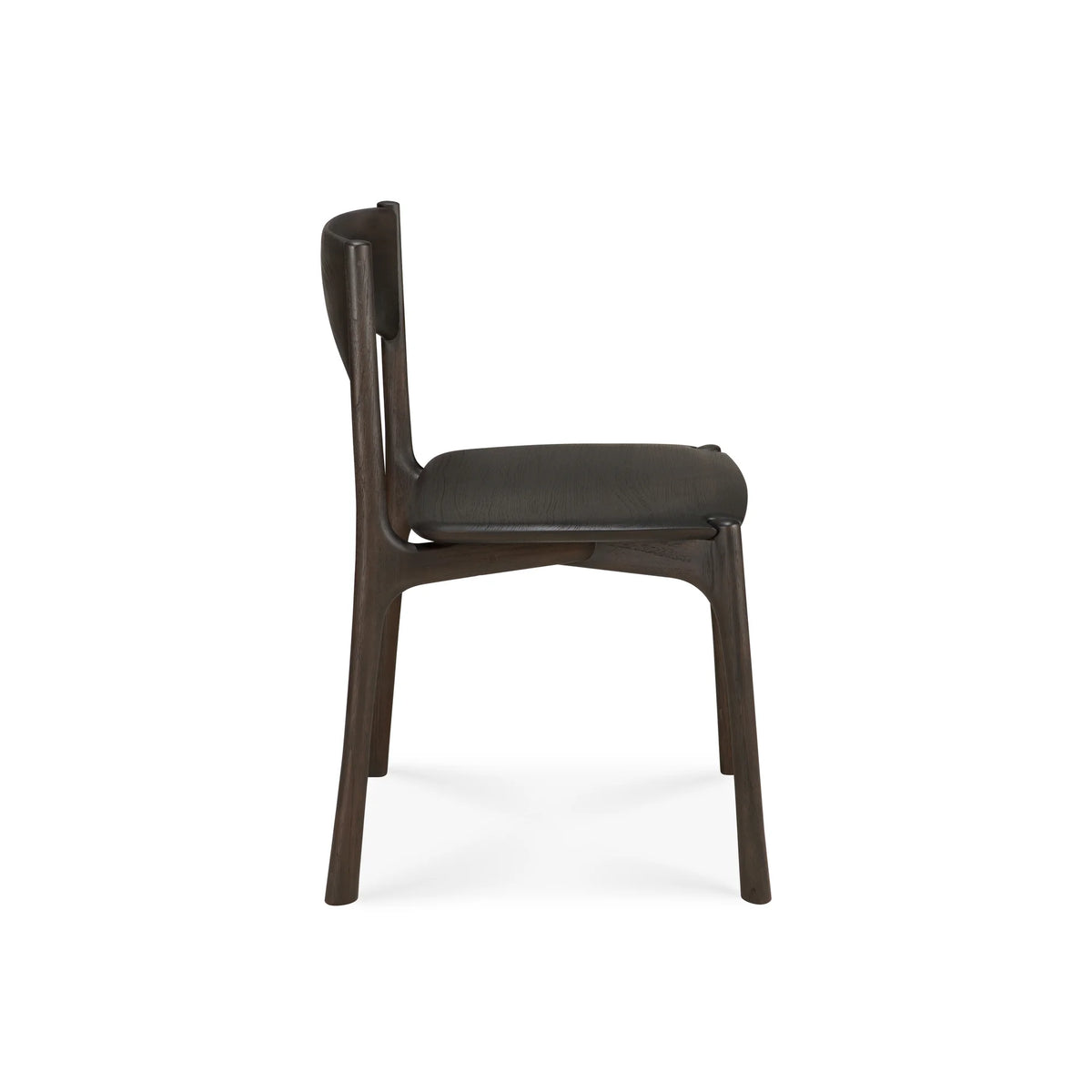 PI 11574 Dining Chair - Dark Brown-Stained/Brushed Solid Teak-5