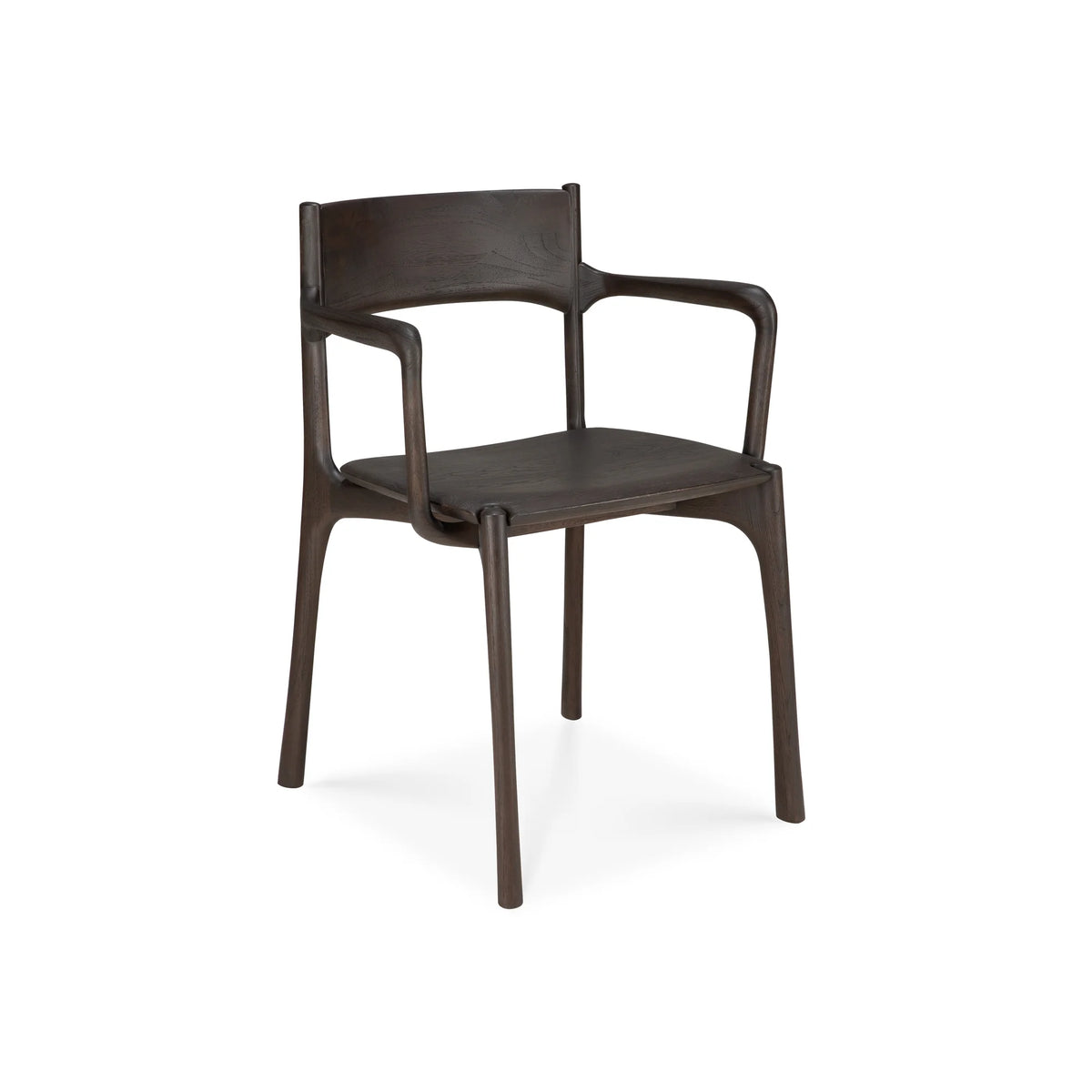 PI 11575 Dining with Armrest Dining Chair - Teak Dark Brown-1