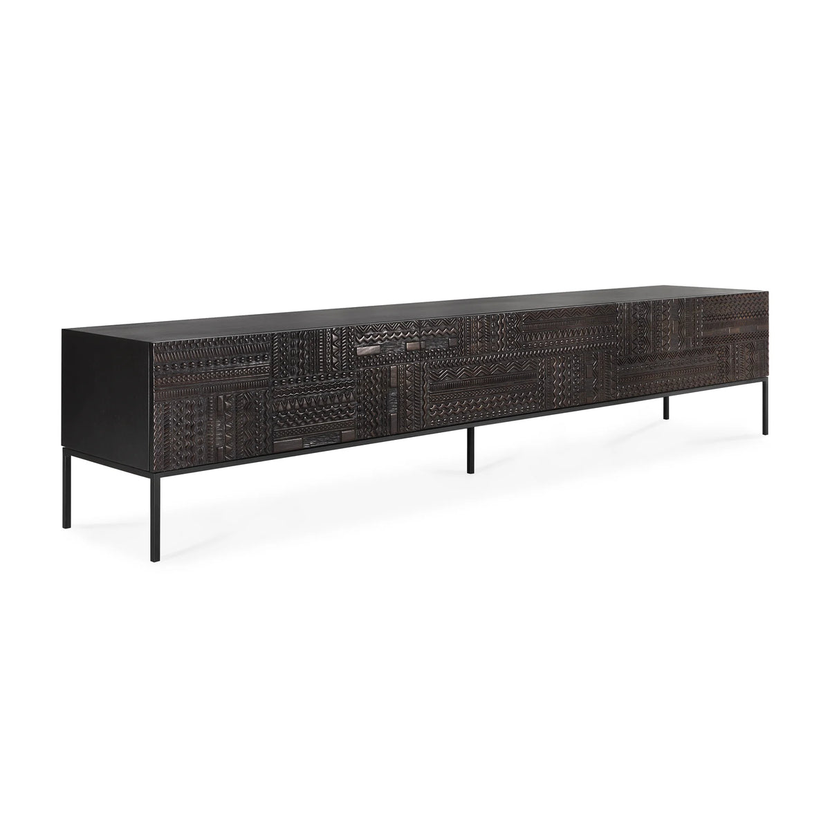 Tabwa 12195 TV Unit - Teak Off Black-1