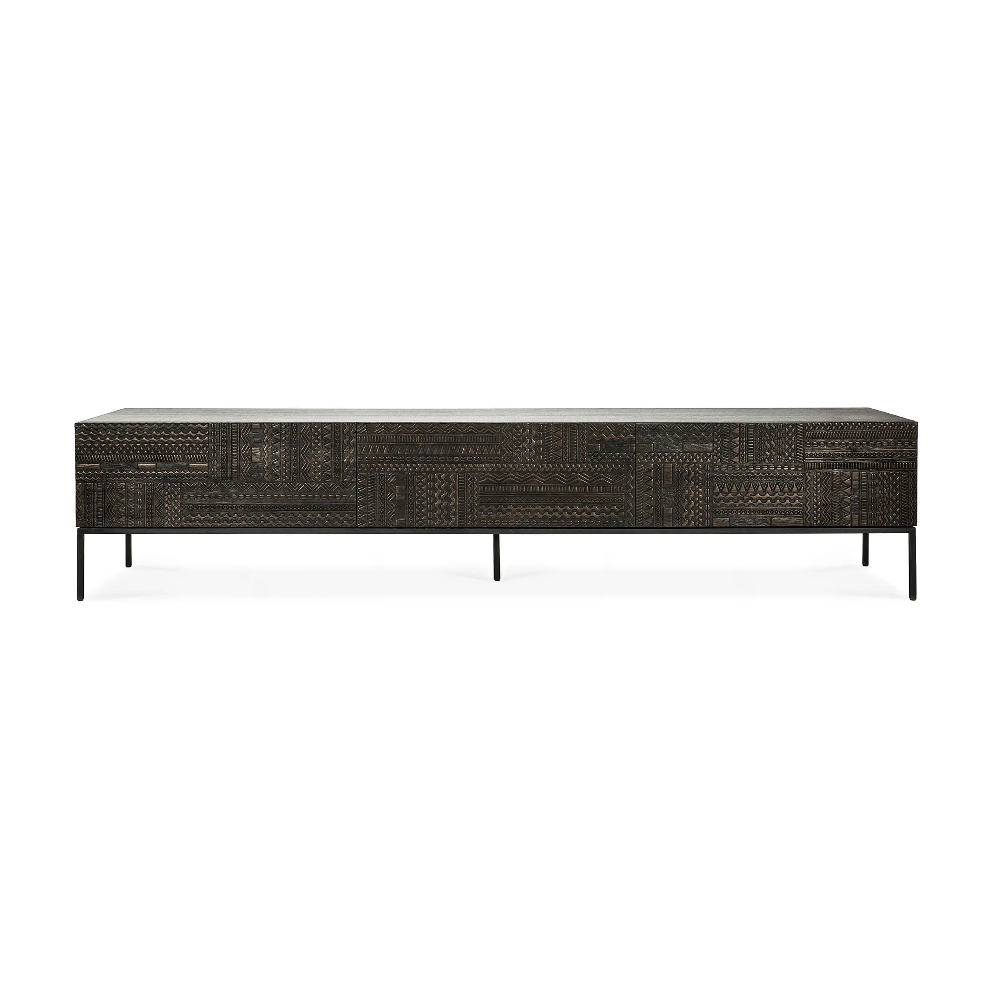 Tabwa 12195 TV Unit - Teak Off Black-5