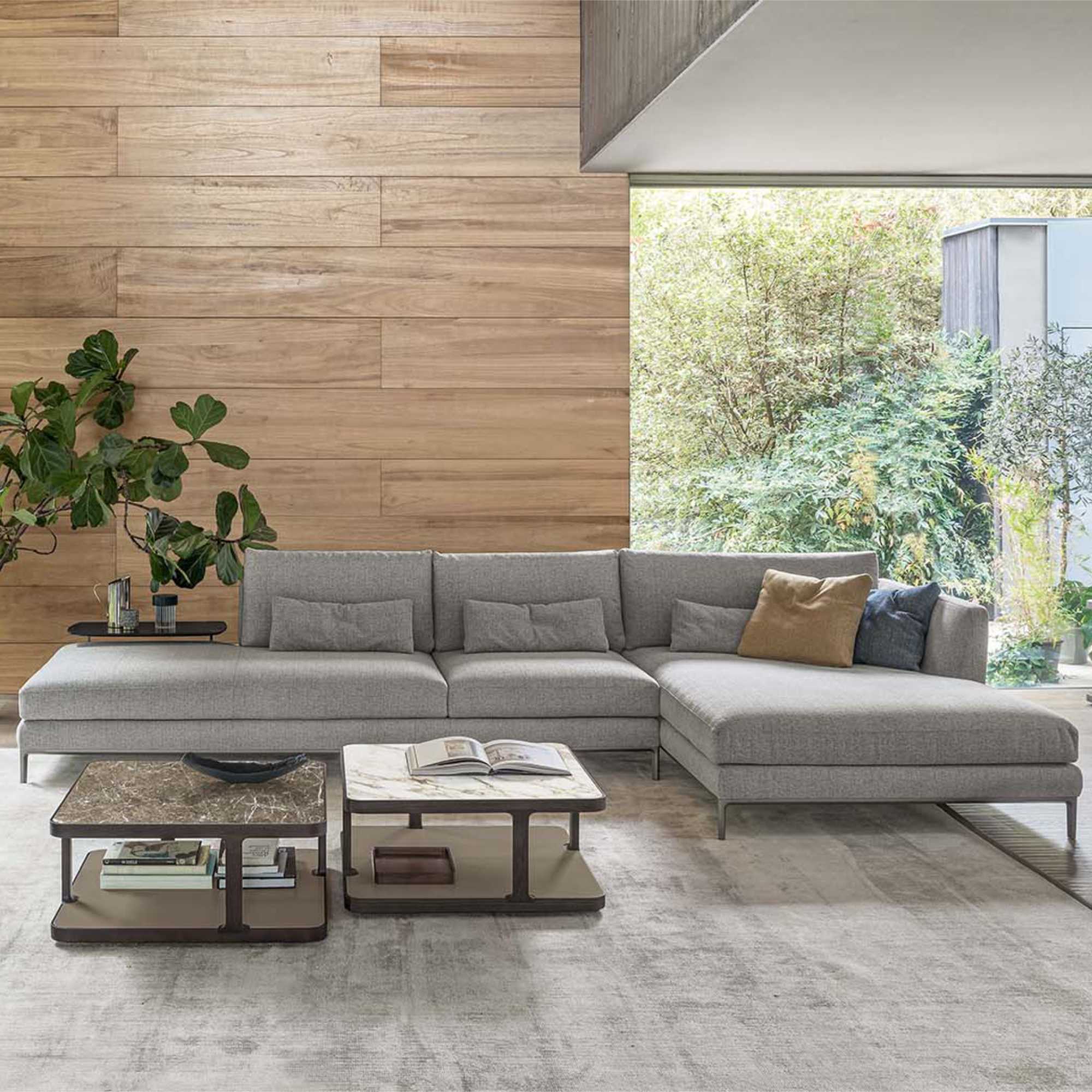 Edward 371 L Sofa - Peltrox/Fabric (A 4129)-2