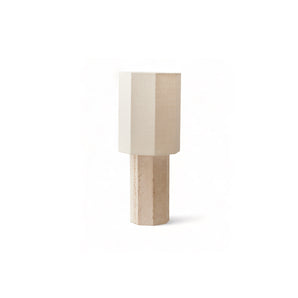 Eight Over Eight Small Table Lamp - Travertine Marble/Jute White