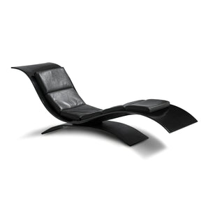 كرسي Eli Fly Chaise Lounge - أسود لامع/جلد Y (Luxury 807 Nero)