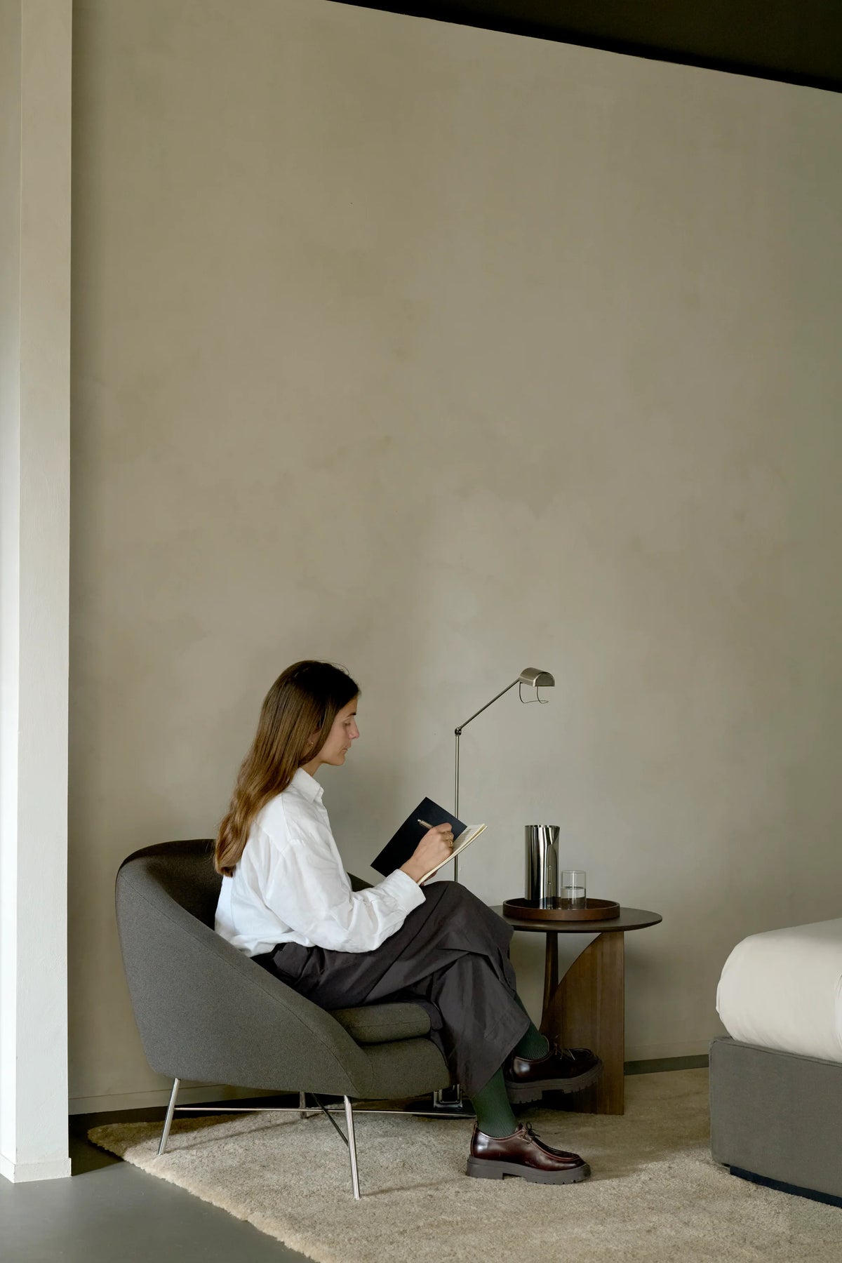 Barrow 20089 Lounge Chair - Polished Steel/Fabric (Paon)-6