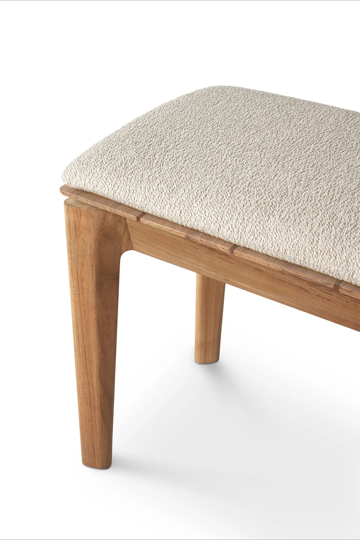 Bok 10383 Outdoor Bench - Teak/Natural Fabric-4