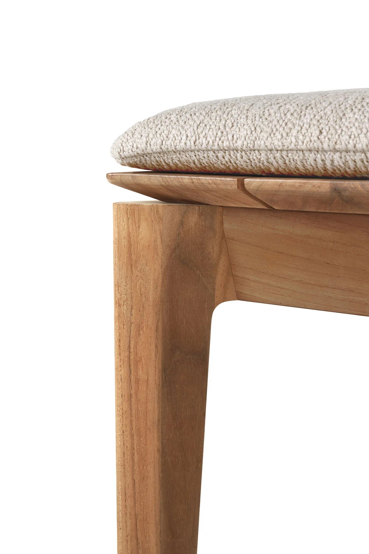 Bok 10383 Outdoor Bench - Teak/Natural Fabric-5