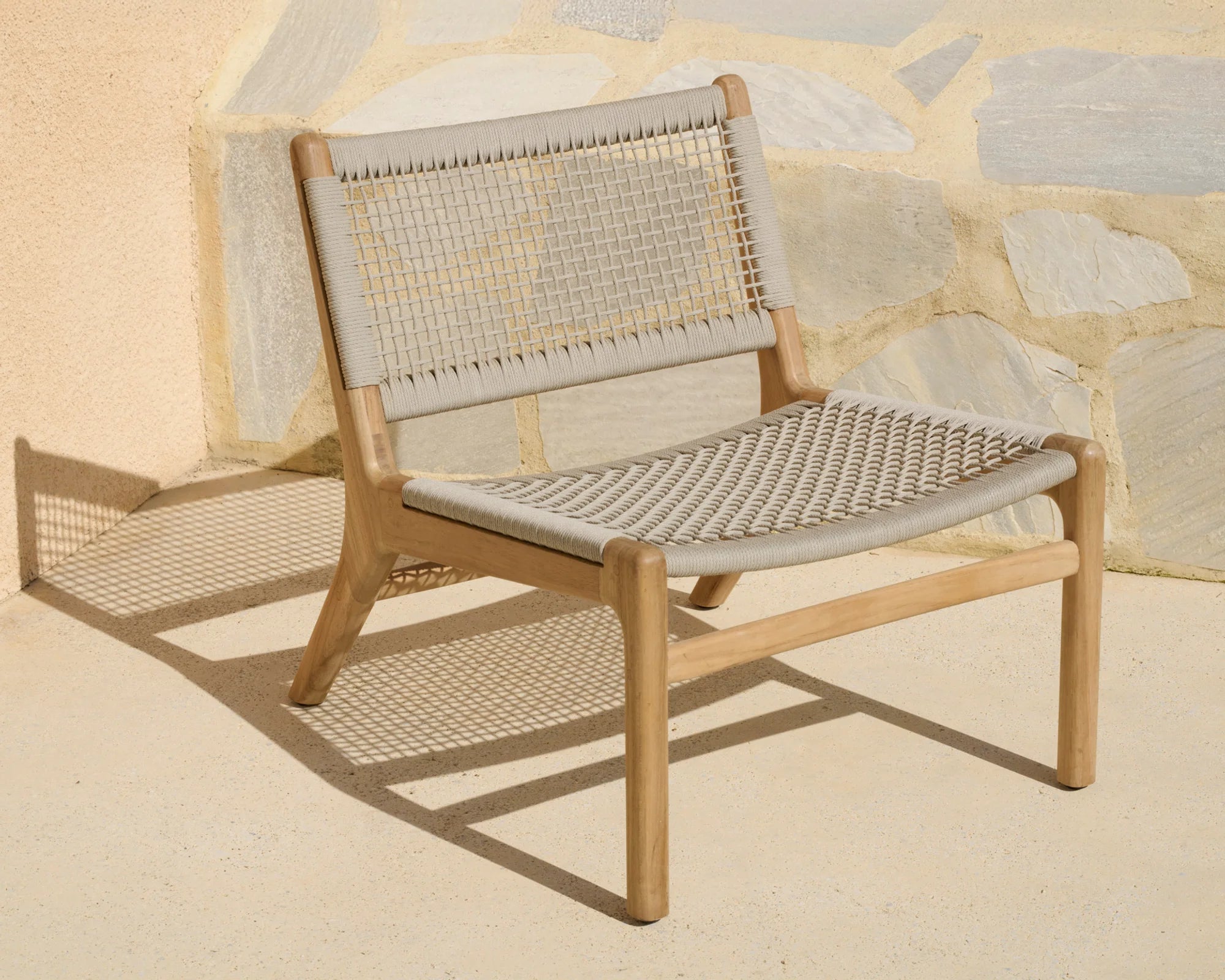 Jack 10223 Woven Outdoor Lounge Chair - Teak/Beige-6