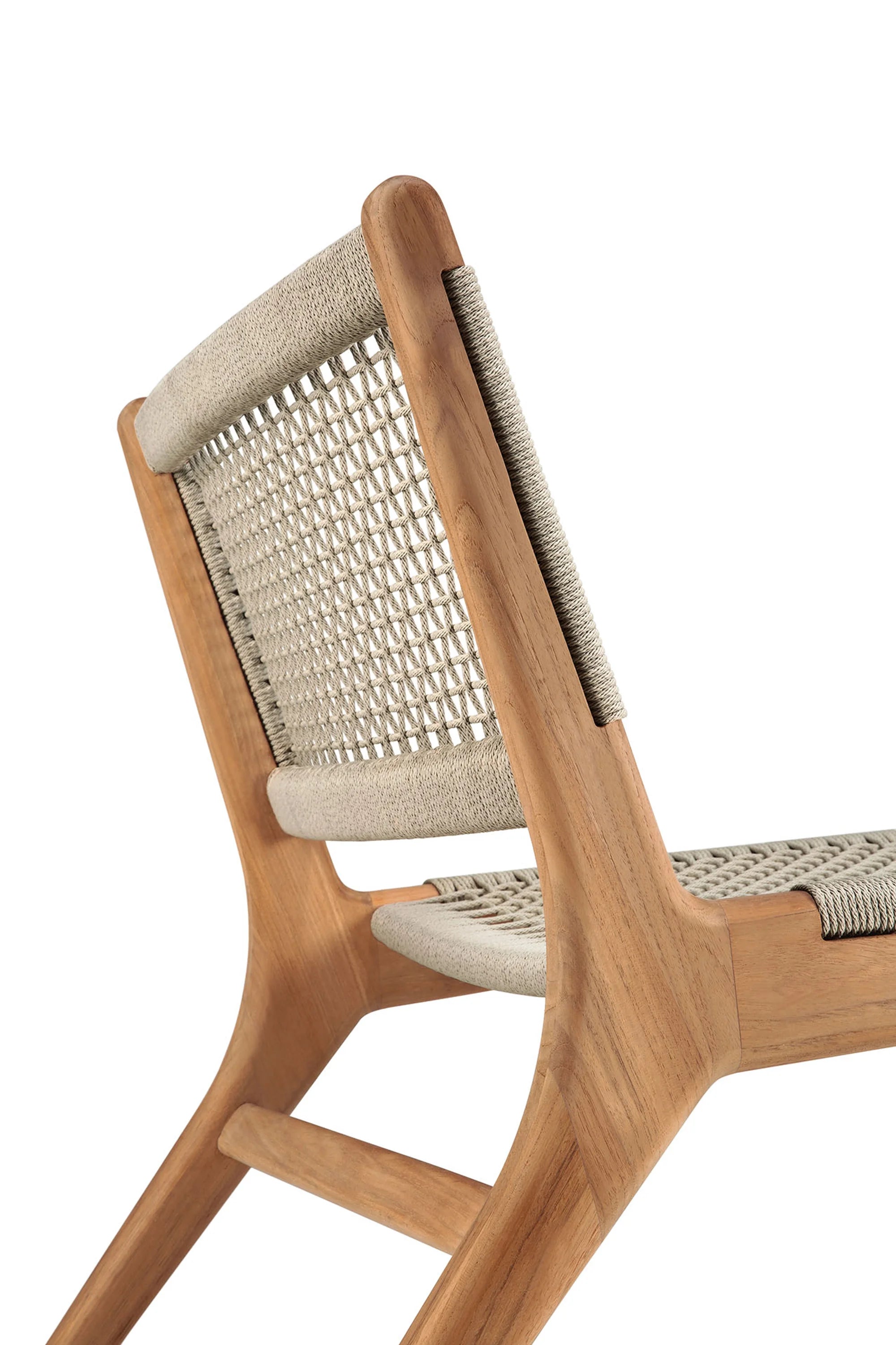 Jack 10223 Woven Outdoor Lounge Chair - Teak/Beige-12