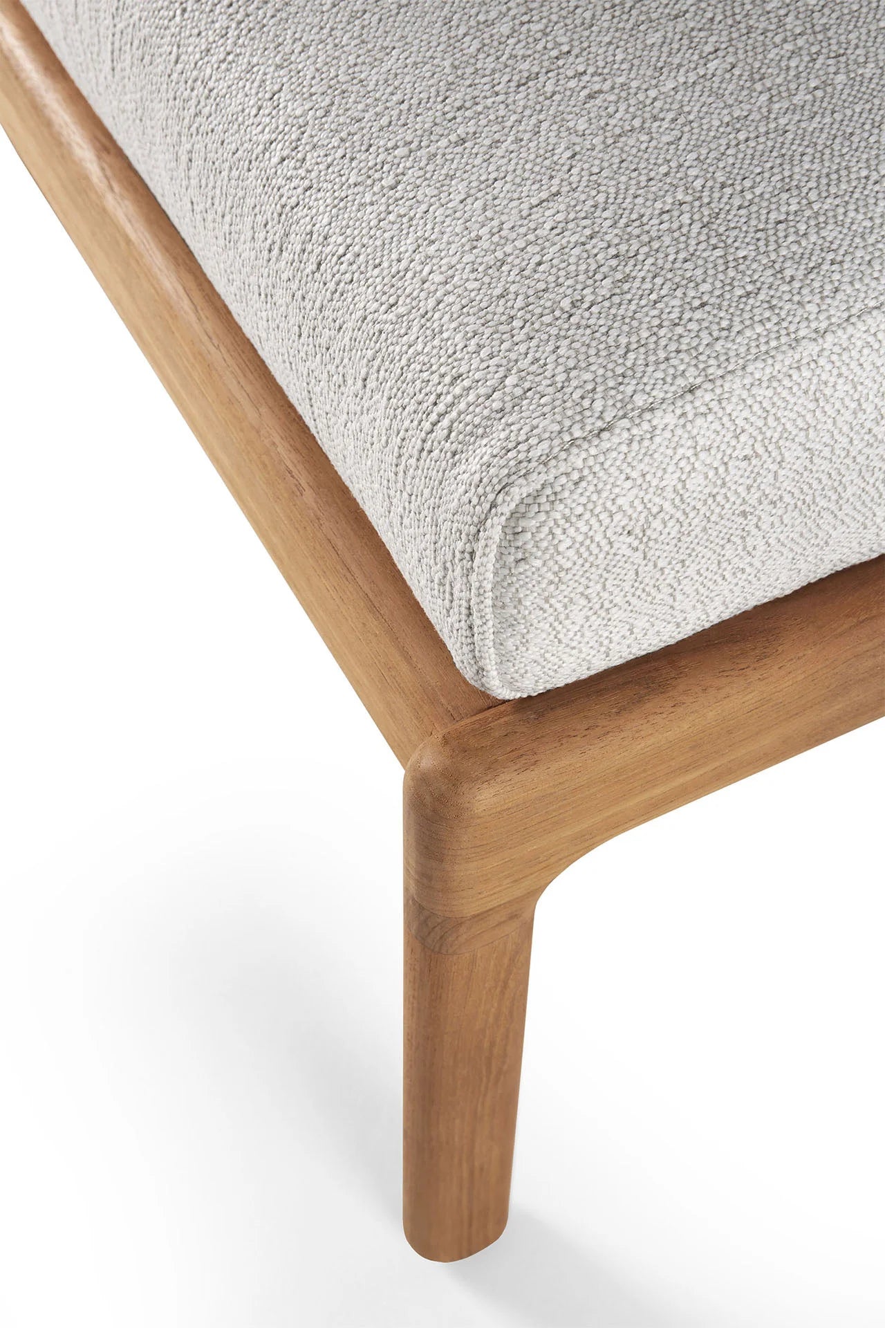 Jack 10248 Outdoor Footstool - Teak/Fabric (Off White)-5