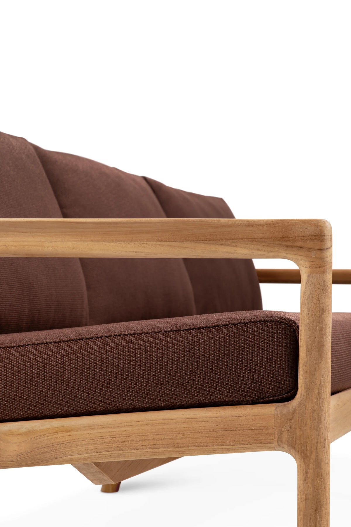 Jack 10438 Outdoor Sofa - Teak/Fabric (Burgundy)-6