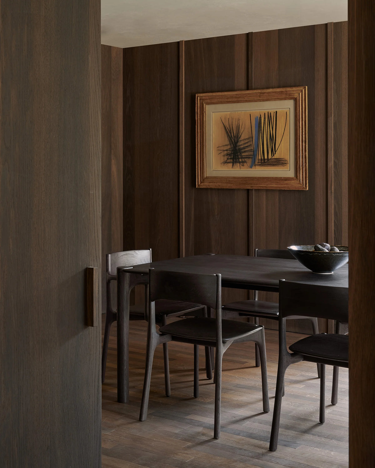 PI 11574 Dining Chair - Dark Brown-Stained/Brushed Solid Teak-2