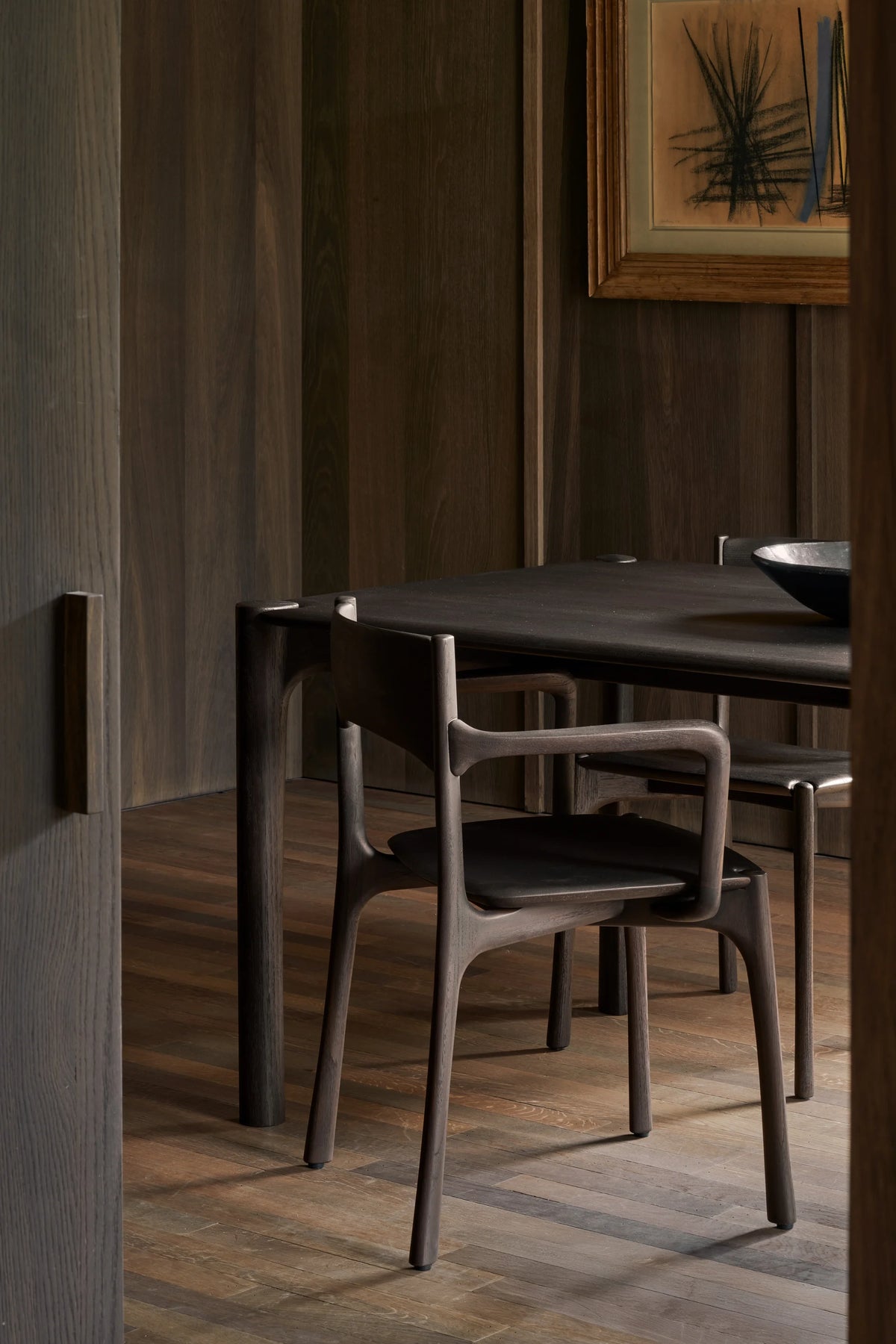 PI 11575 Dining with Armrest Dining Chair - Teak Dark Brown-2