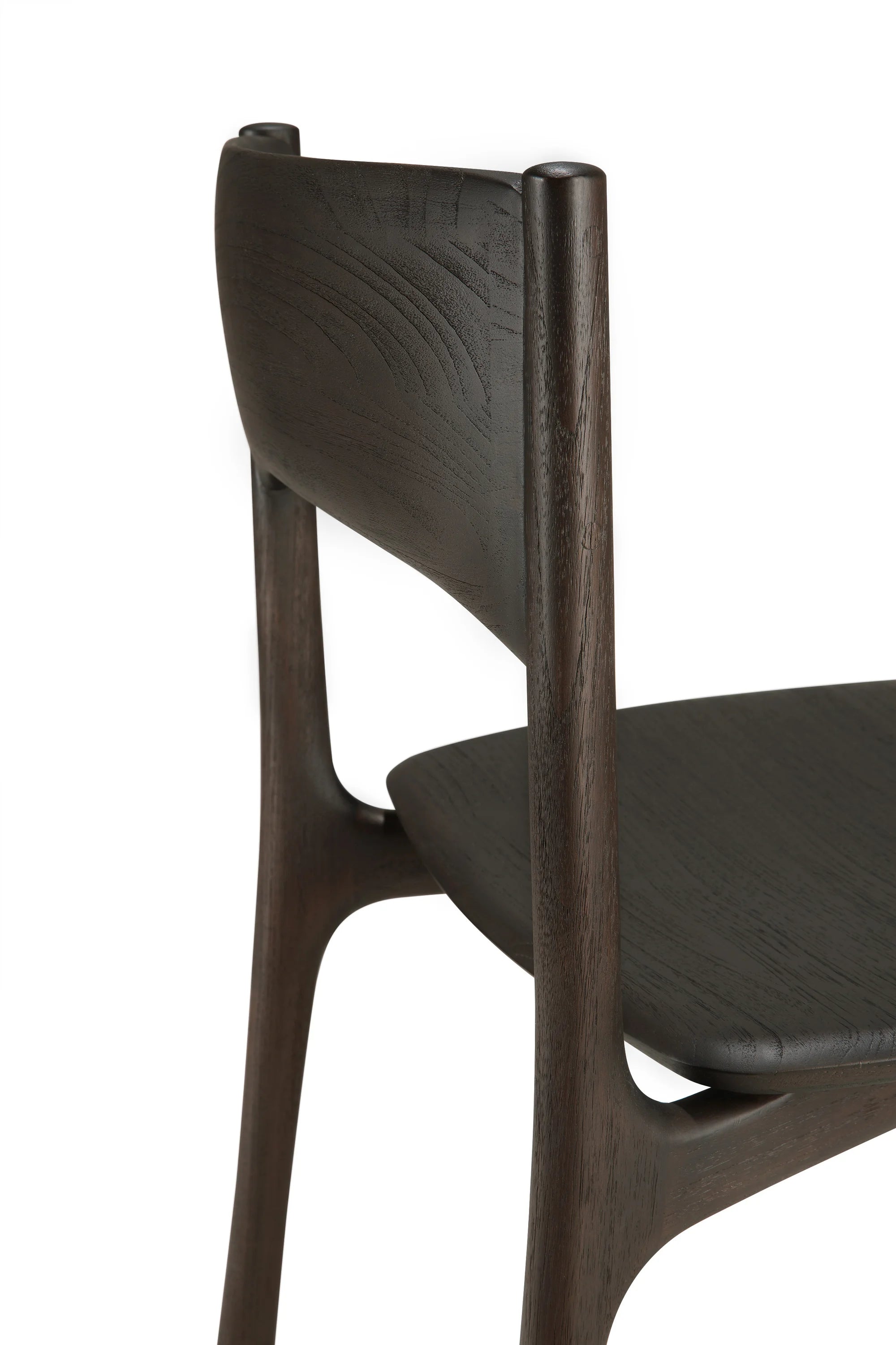 PI 11574 Dining Chair - Dark Brown-Stained/Brushed Solid Teak-7