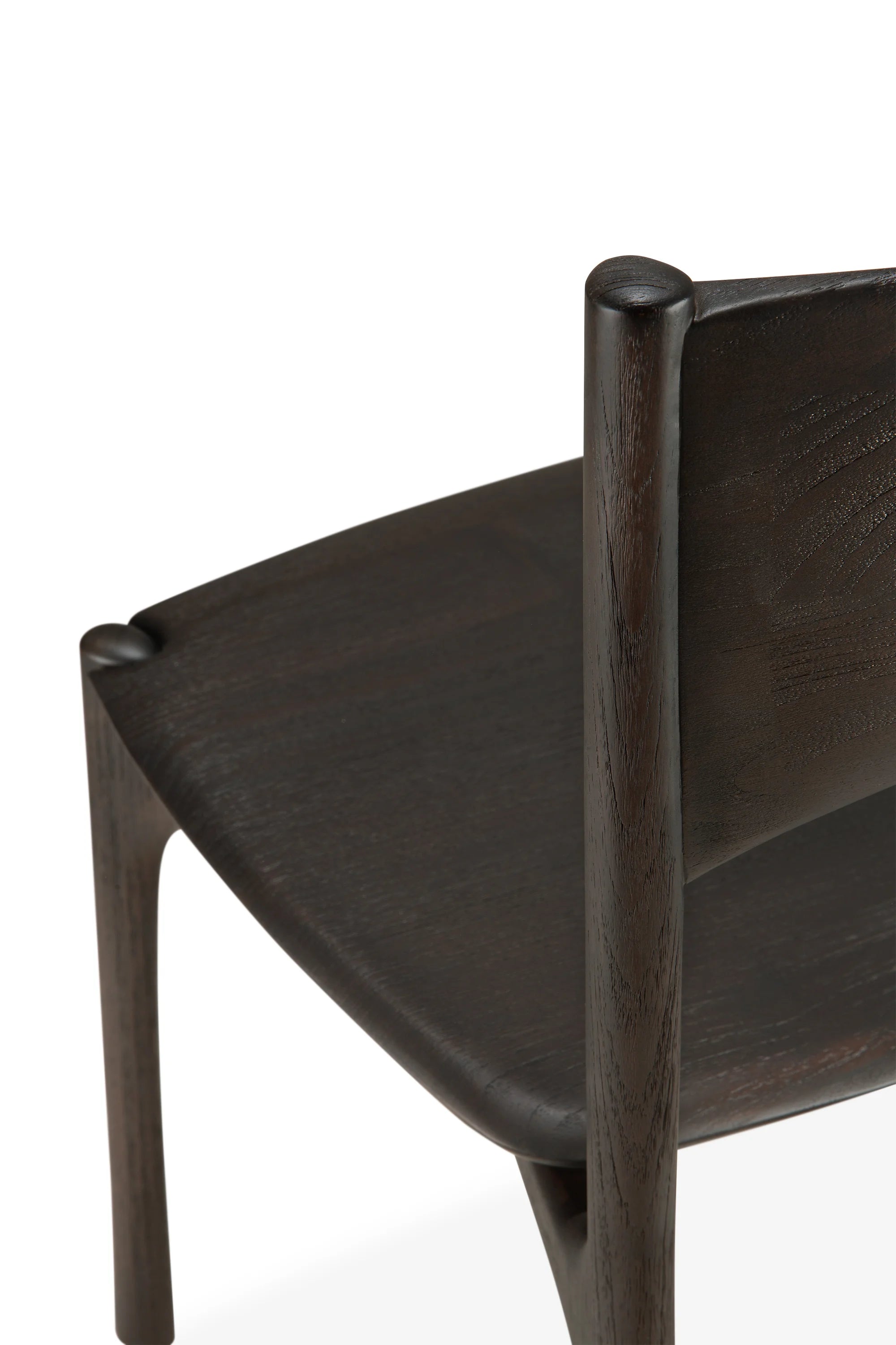 PI 11574 Dining Chair - Dark Brown-Stained/Brushed Solid Teak-8