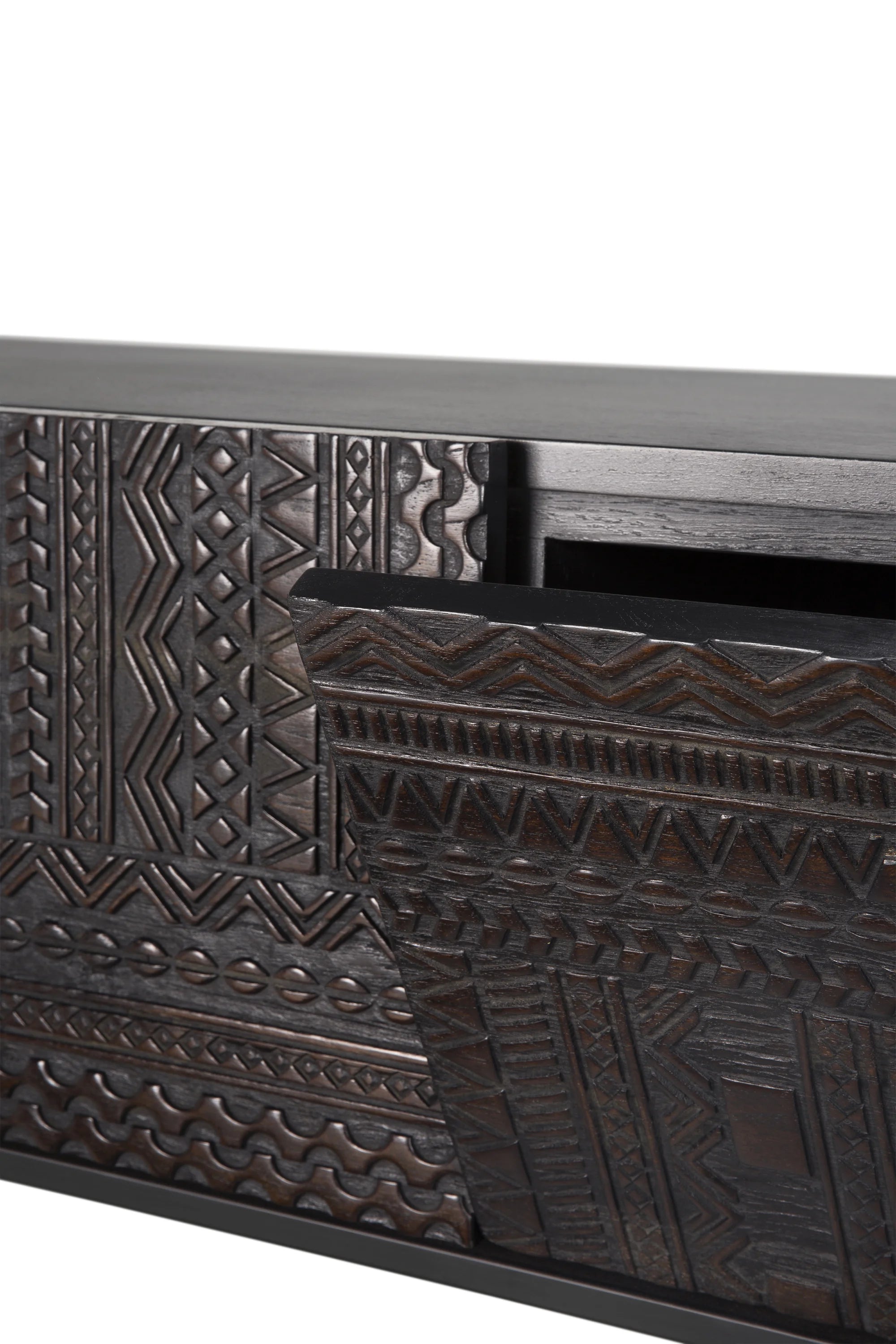 Tabwa 12195 TV Unit - Teak Off Black-6