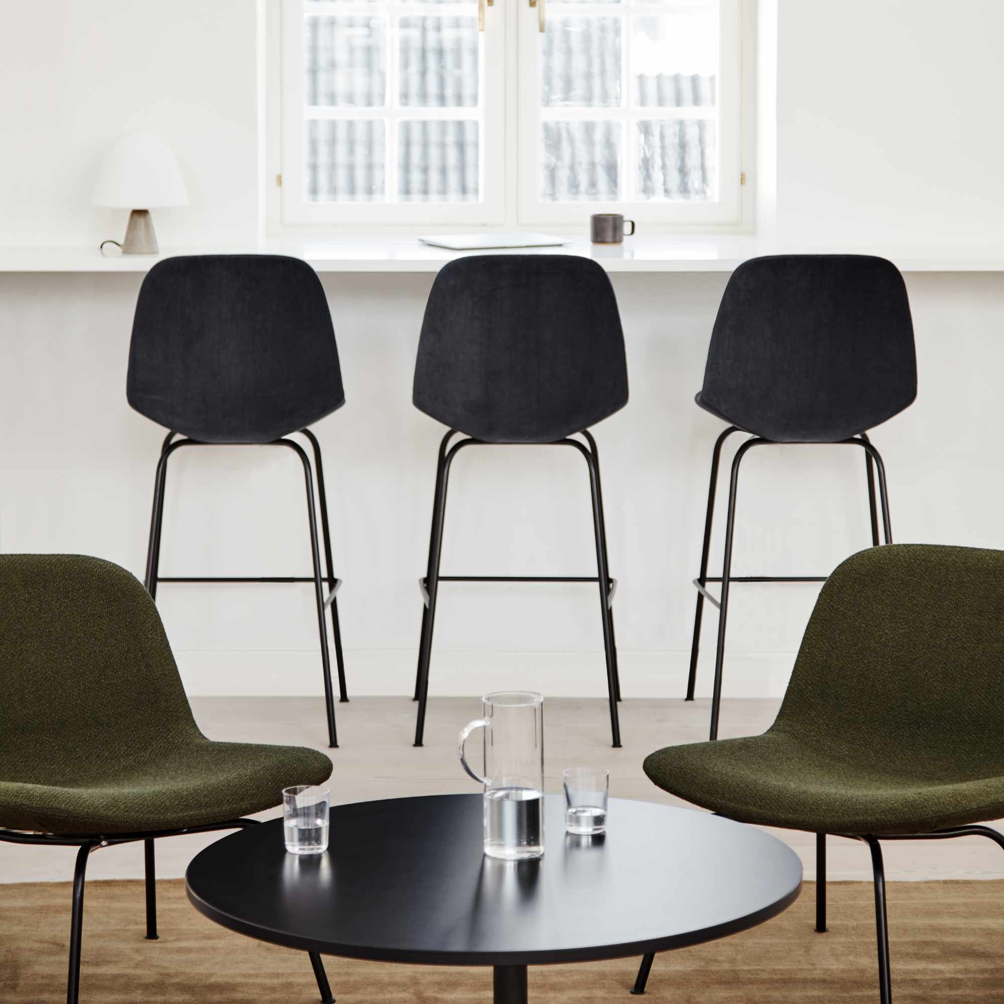 Eyes 4850 4 Leg Lounge Chair - Brushed Steel/Fabric 4 (Safire 16)-4