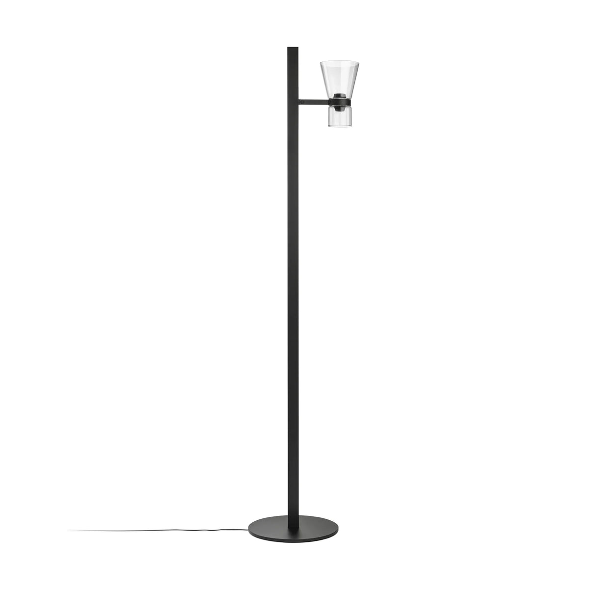 Nocturne 1 Cone Floor Lamp - Black/Glass-1