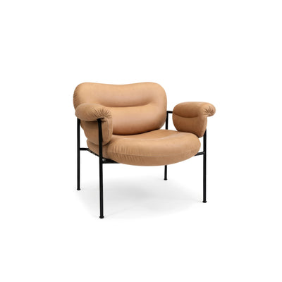 Bollo Lounge Chair - Matte Black/Leather Vintage 2 (Cognac)