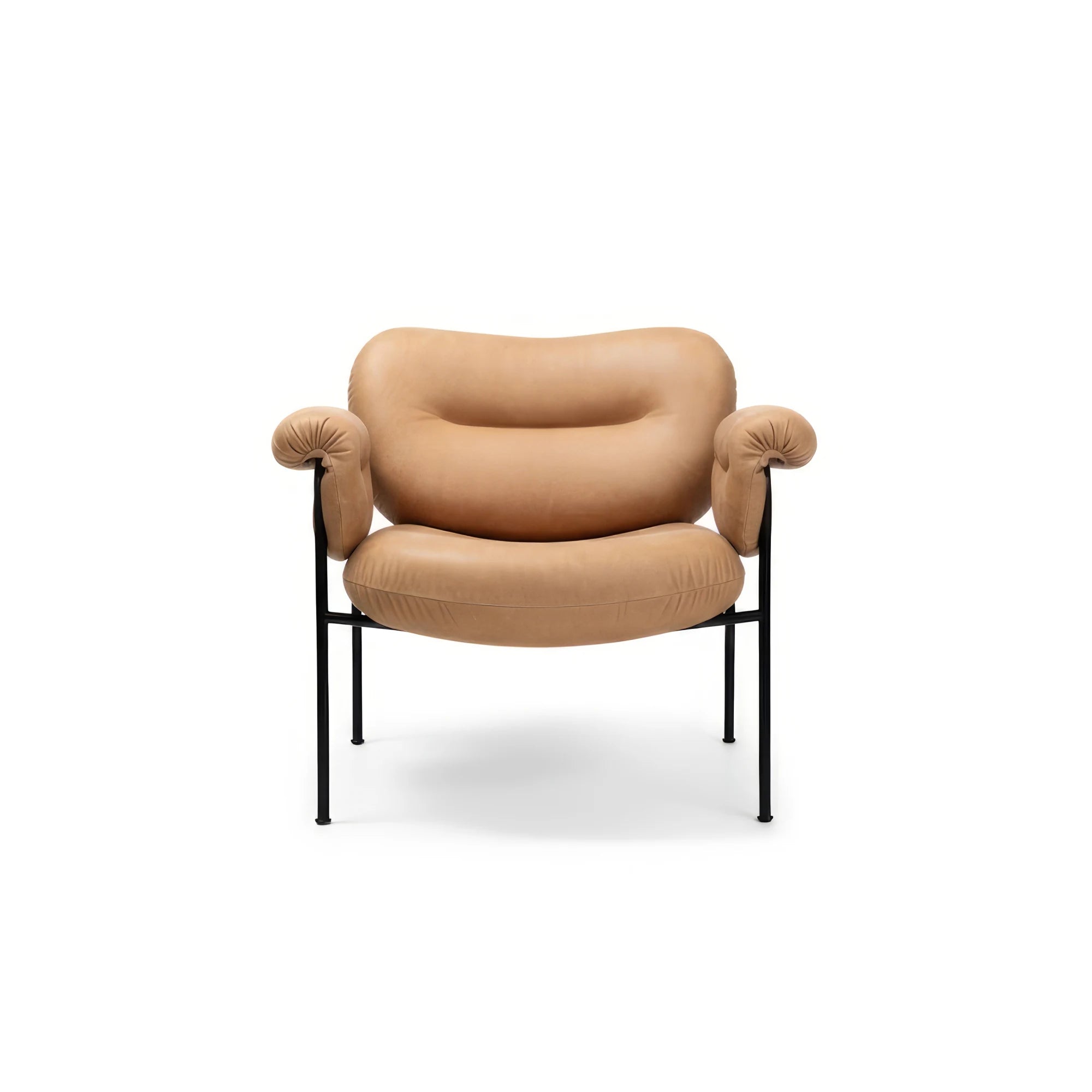 Bollo Lounge Chair - Matte Black/Leather Vintage 2 (Cognac)-3