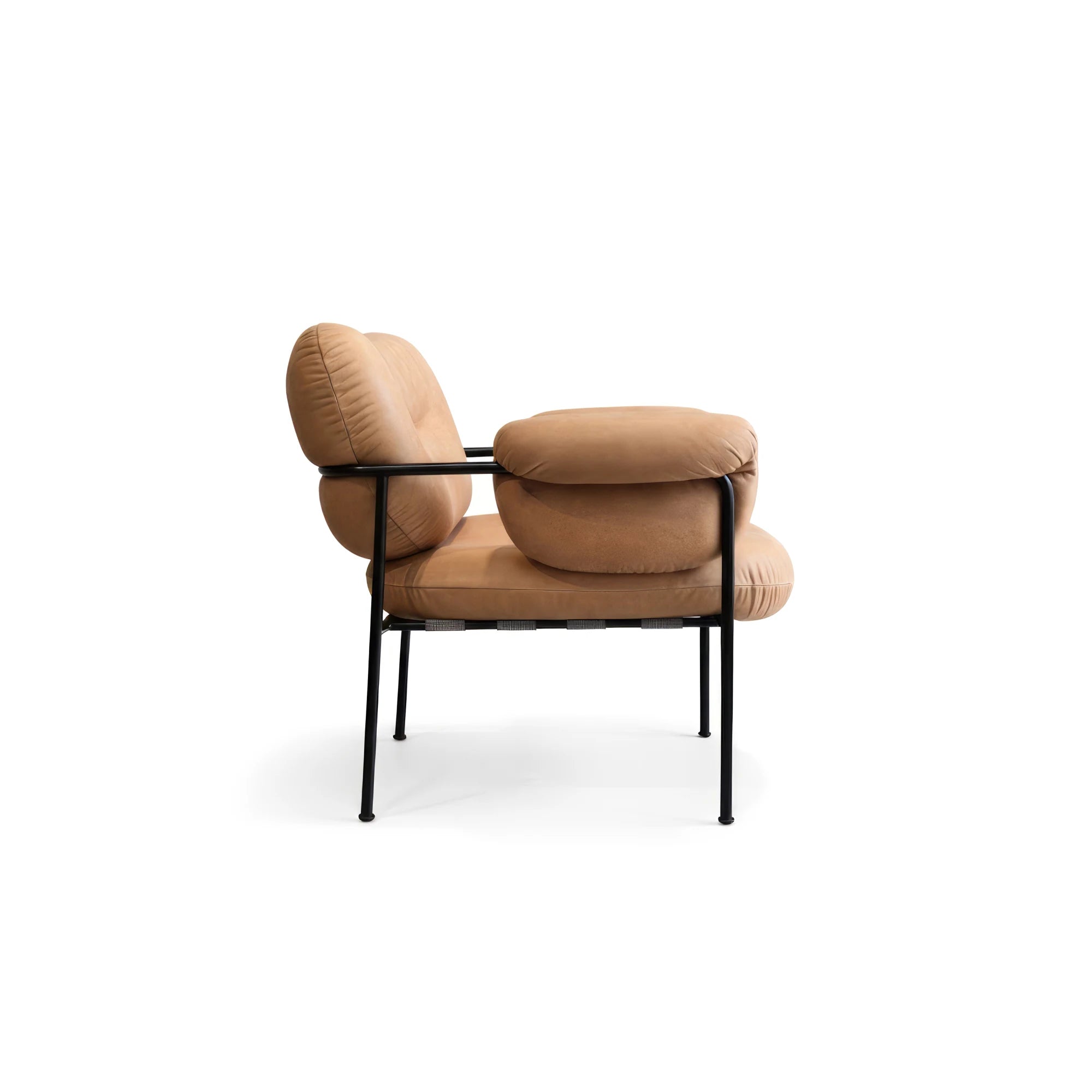 Bollo Lounge Chair - Matte Black/Leather Vintage 2 (Cognac)-5