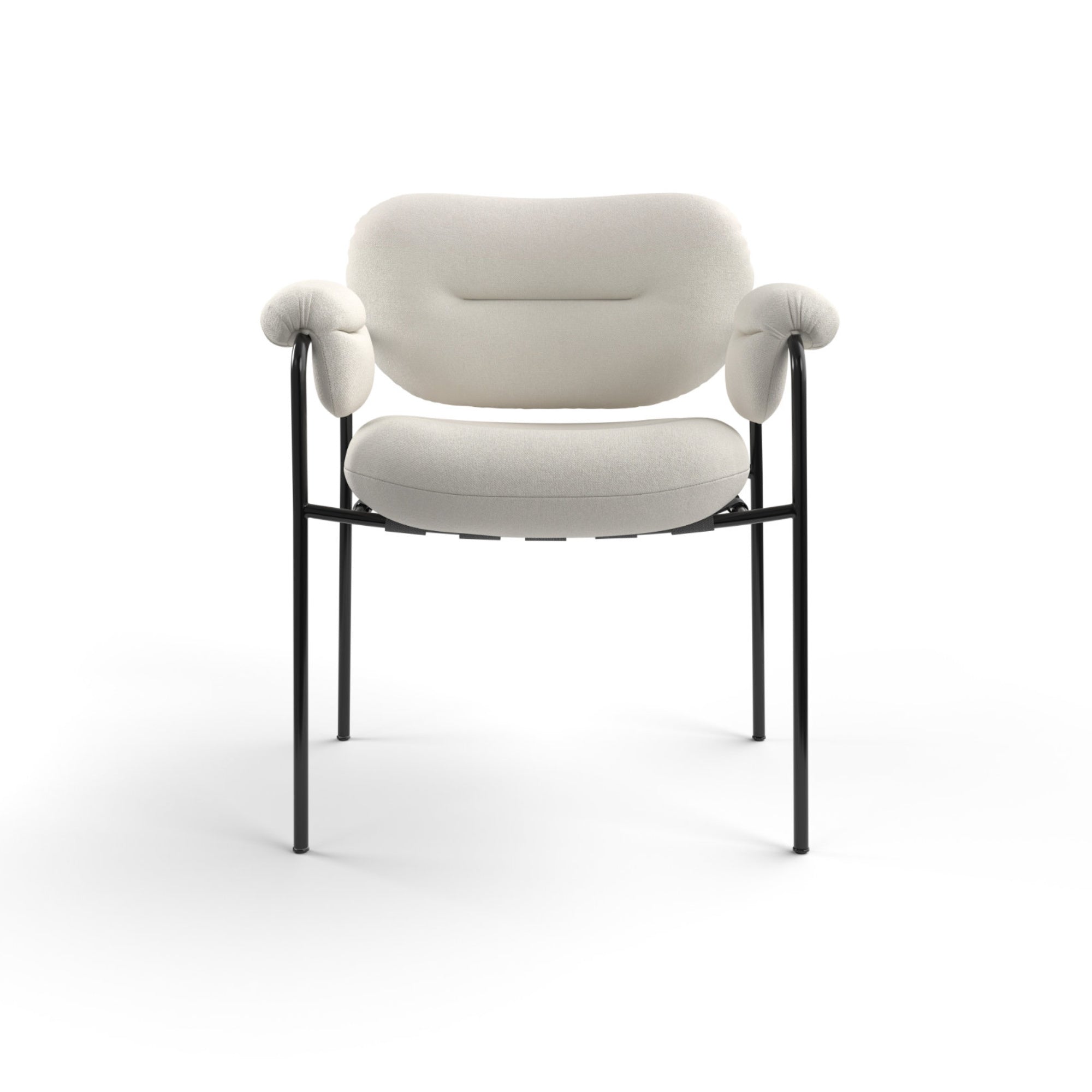 Bollo Dining Chair - Matte Black/Fabric B (Linara 2494/525)-2