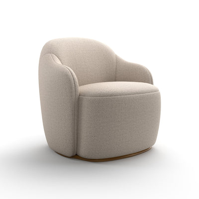 Barba Club Swivel Armchair - Fabric D (Grace 10 Natur)