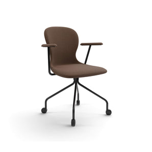 Myko Metal Legs with Wheels Office Task Chair - Black/Fabric G (Vidar 363 Kvadrat)
