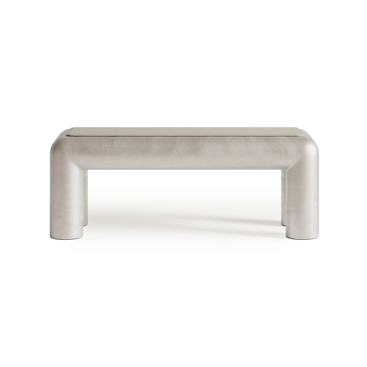 Cubio 120 Bench - Raw Aluminium/Leather (Sevilla Light Grey)-4