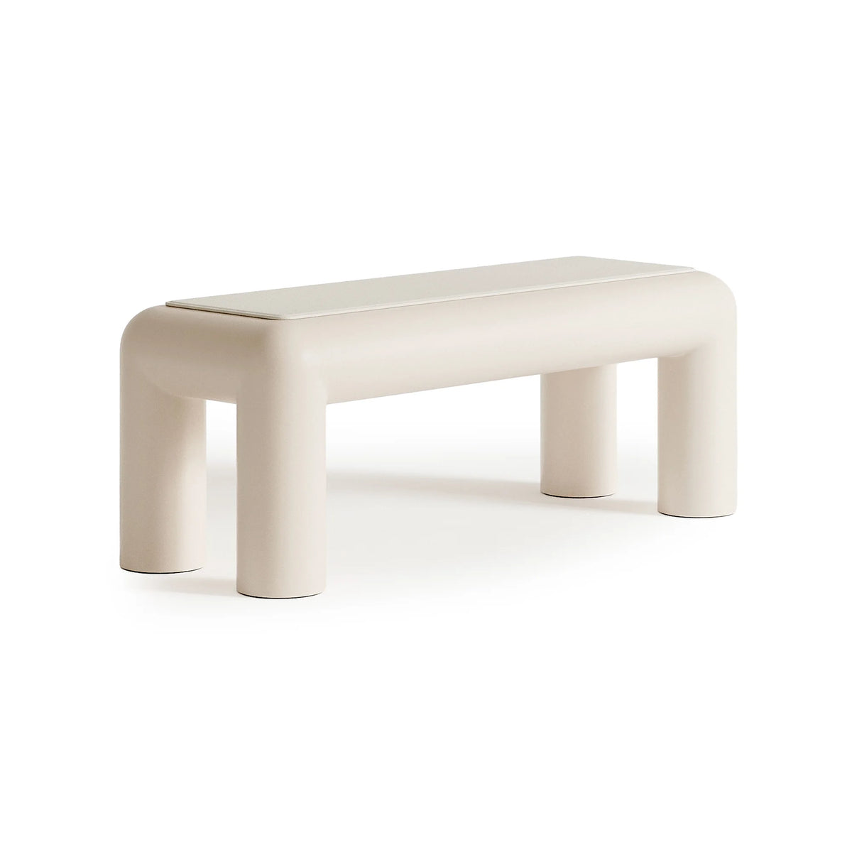 Cubio 120 Bench - Semi-Gloss Light Beige/Leather (Sevilla Ivory)