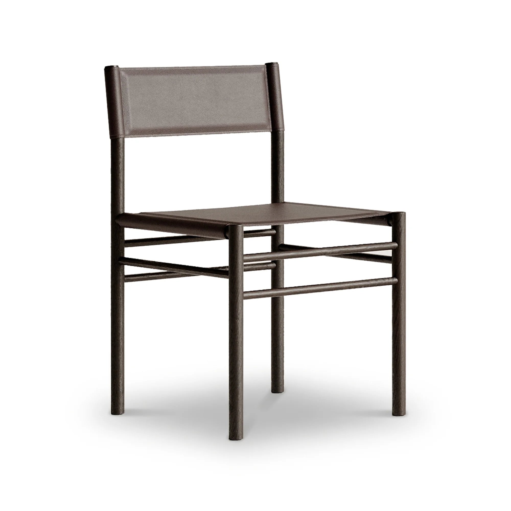 Ferra Dining Chair - Dark Stained Oak/Leather (Sevilla Kelato Dark Brown)-1