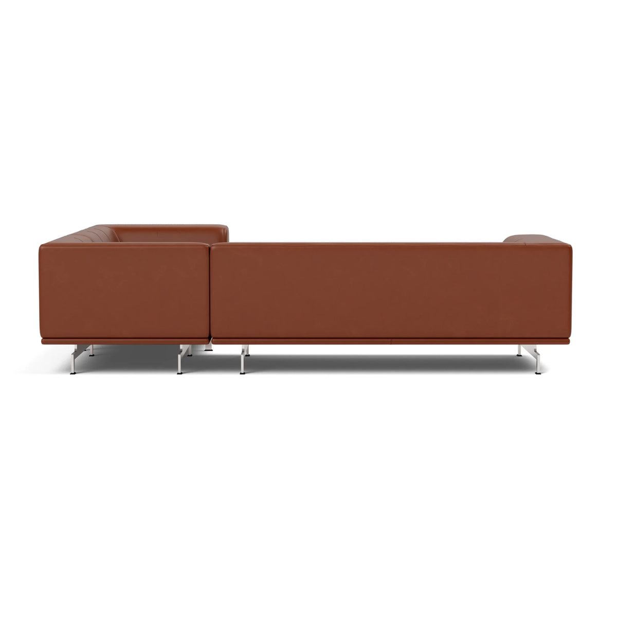 Delphi 450D Sofa - Brushed Aluminum/Leather 4 (Cera 905 Russet Brown)-3
